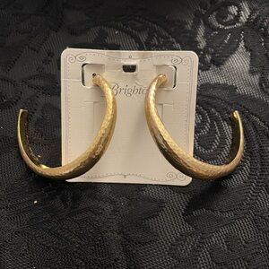 Brighton Gold Hammered Hoop Earrings